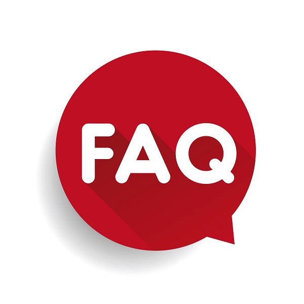 Faq icon sign vector red