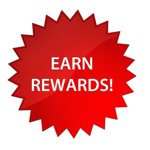 earn rewards! red star button