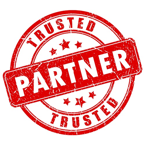 Trusted partner rubber vector stamp